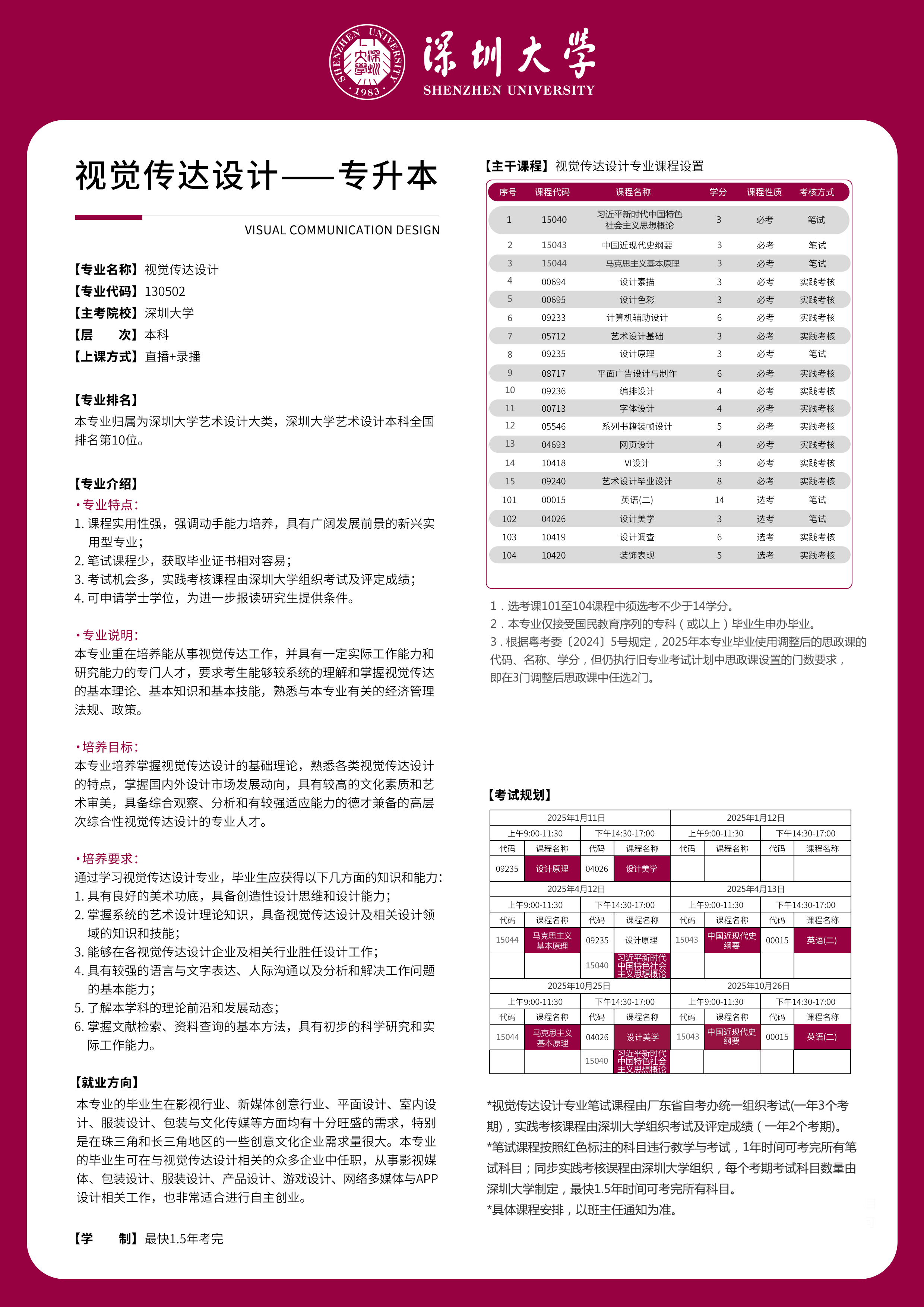 深大自考视觉传达专业