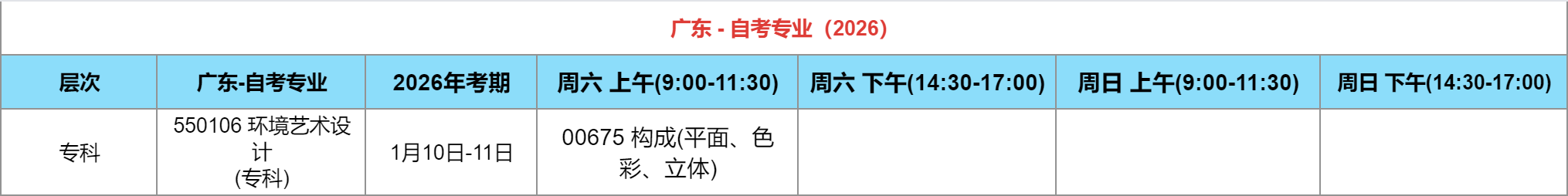 自考环境设计考试科目